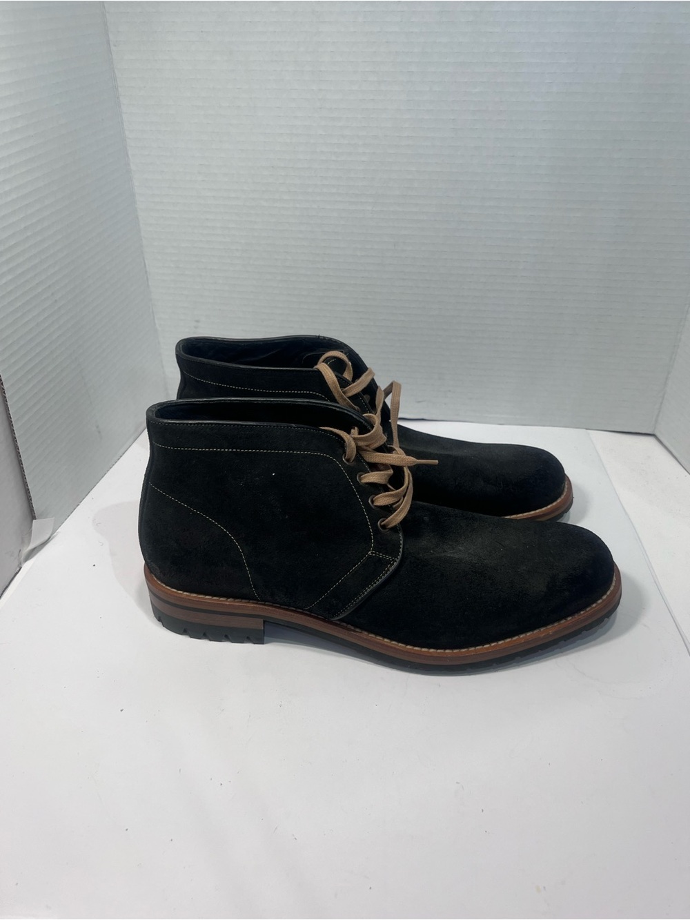 Gordon Rush Black Suede Chukka Boots with Brown Trim